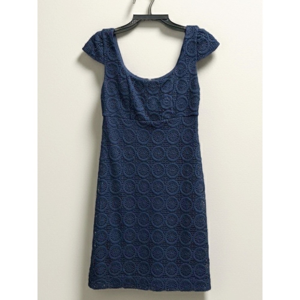Lilly Pulitzer Laurent Navy Zanzibar Lace Empire Waist Dress 003550 Size 00 - Picture 11 of 11